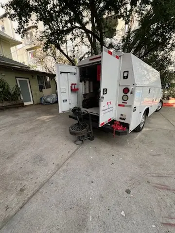Magnet Plumbing service vehicle on-site for Sewer Line Repair in Hi-Vue Park